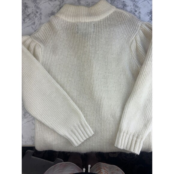 VTG Vintage Monte por le Chois Cream Leaf Applique Long Sweater Duster Size M - Picture 15 of 16